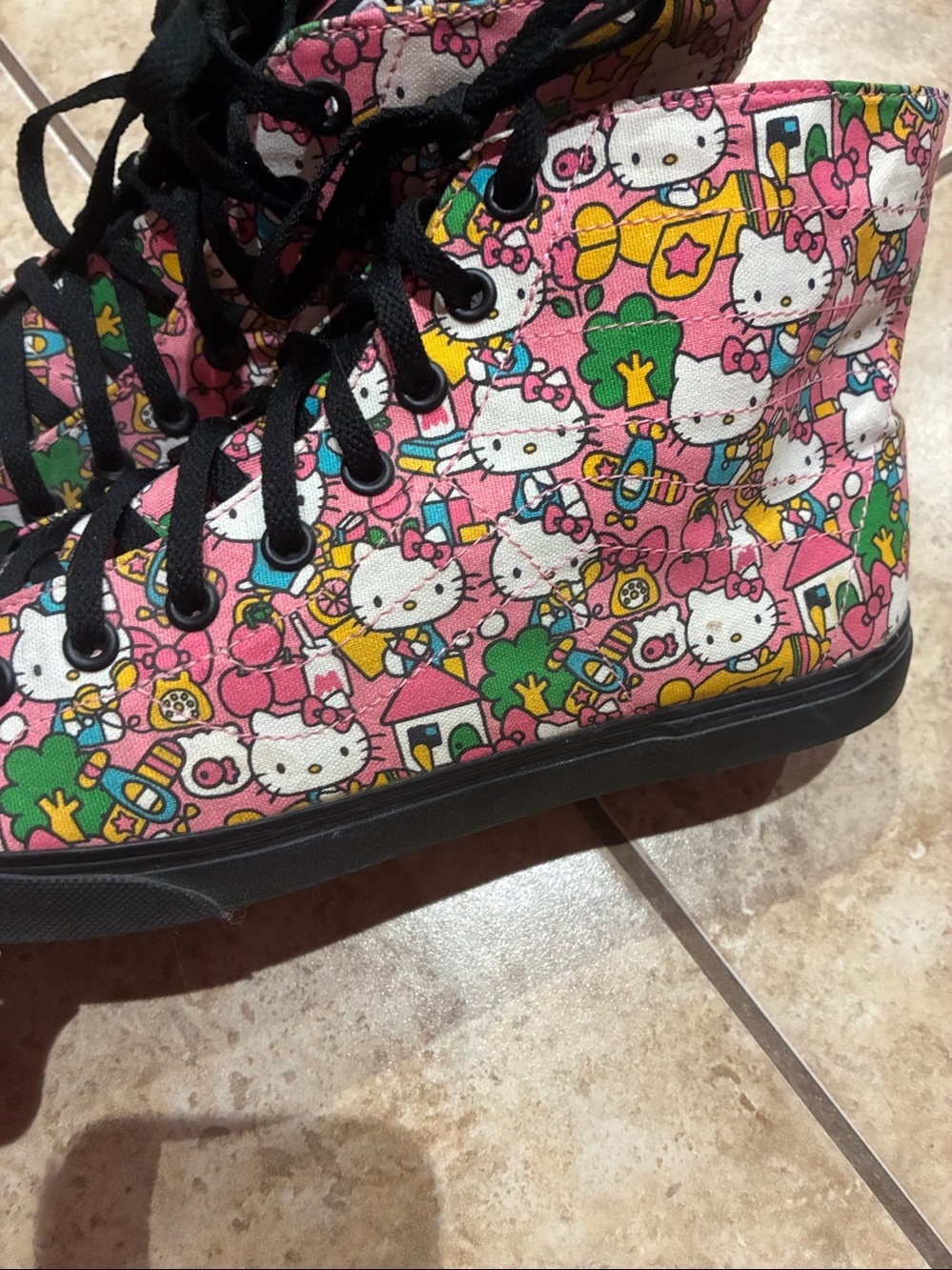 Vans Hello Kitty Pink Multi-Color High-Top Sneakers